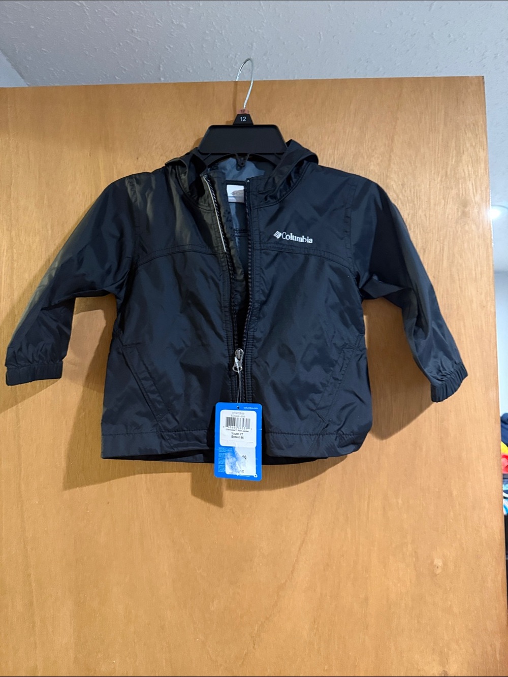 Columbia black Youth Rain Jacket with Hood